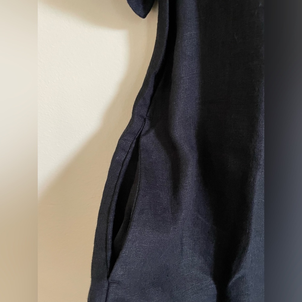 J Crew Black Linen Shirt Dress Size SP - Picture 4 of 7